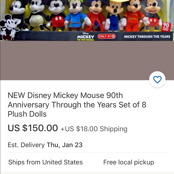 Mickey Mouse 90th Anniversary Plush Dolls - Picture 8 of 8